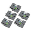 5 Pcs Label Maker Tape Black On White 12mm Width
