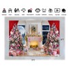 LTLYH 7x5ft Pink Christmas Photography Backdrop White Christmas Fireplace Photo