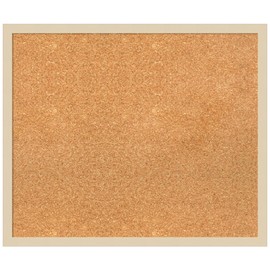 Amanti Art Natural Cork Board for Wall, 21x25 Vision Board with Brown Frame, Medium Corkboard Office Decor for Home Organization, Modern Corkboard Pinboard to Display Items for Home Organization in