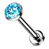 Stachelkleid Labret Piercing Titanium Zirconia Silver Push-in Without Thread Cartilage