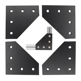 4 PCS Joint Plate, TTZEZE Surface Anodic Oxidation Black L Shape Corner Bracket Plate 5 Hole Outside Joining Plate for 3030 Series Aluminum Profile 3D Printer Frame