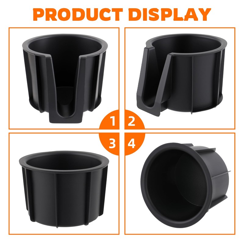 GoaMotors 2pcs Center Console Cup Holder Insert Left Front &
