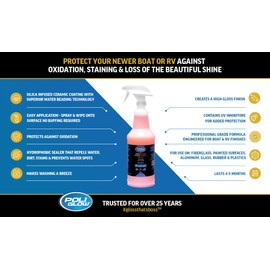 Poli Glow Poli Slick Seal Ceramic Spray Detailer – 16 oz | Silica Polymer Sealant for Boats, RVs & Cars | High-Gloss, Hydrophobic, UV Protection, Last 6+ Months, No Buffing Needed | Made in USA