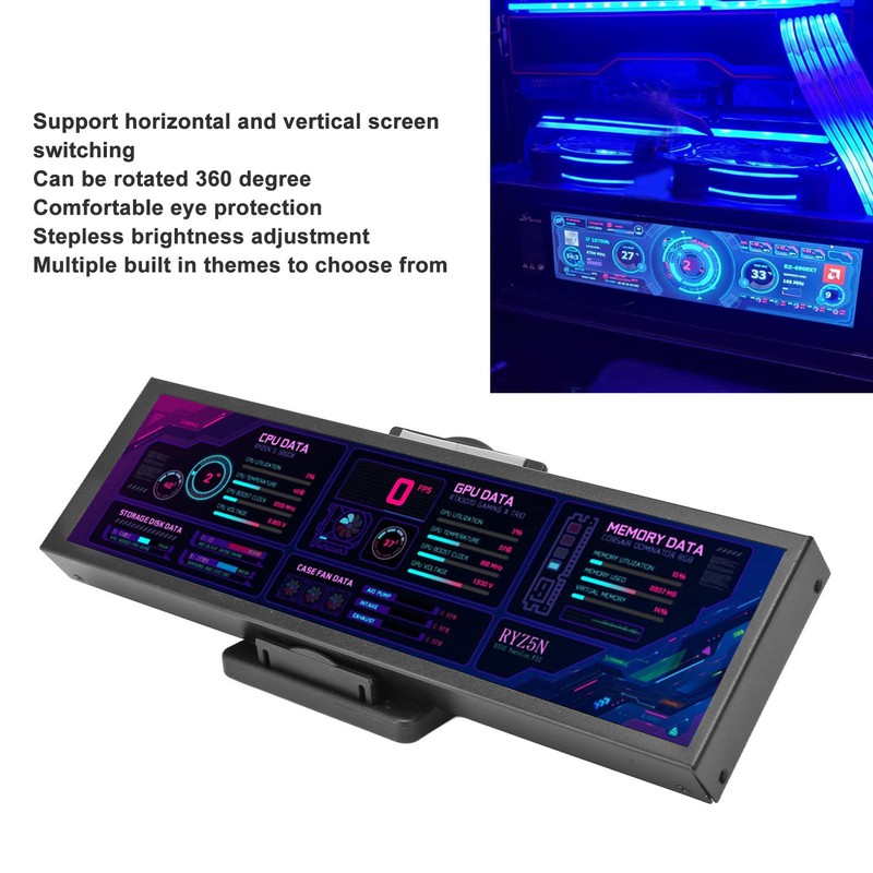 8.8inch IPS LCD Monitor 1920 X 480 CPU GPU SSD