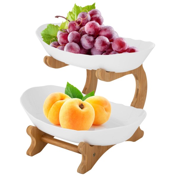 Unbranded 2 Tier Fruit Bowl Fruit Basket Stand Fruit Serving
