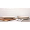 Two Tone Coupe 10.5” Dinner Plate Set Of 6, Tan/White