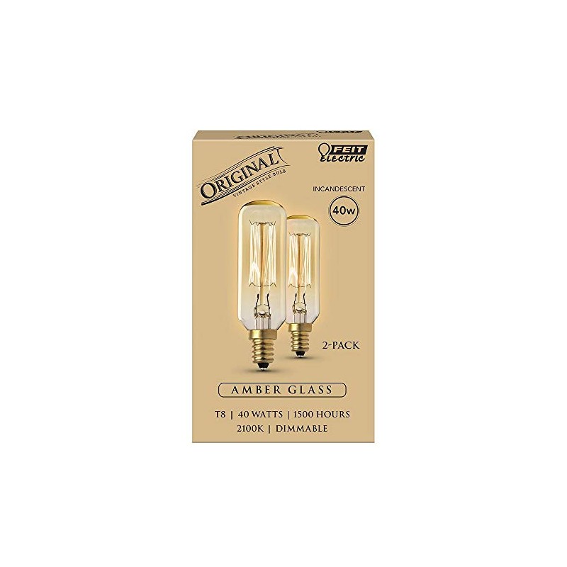 Feit Electric 40-Watt T8 Dimmable Incandescent Amber Vintage Edison Light