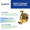 Underhill Quick Connect Garden Hose Fitting, Connector, Heavy-Duty, Solid Brass,