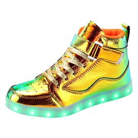 KUNWFNIX Light Up Shoes Men Women LED Shoes High Top Adult Light Up Sneakers Glow in The Dark Shoes with USB Recharging for Dancing Parties