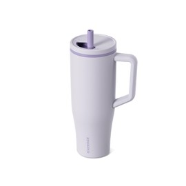 KISSKIND 40 oz Tumbler with Handle and Straw | 100% Leakproof Insulated Tumbler with Lid and Straw | Stainless Steel Water Bottle | Cup Holder Friendly Base | Lavender