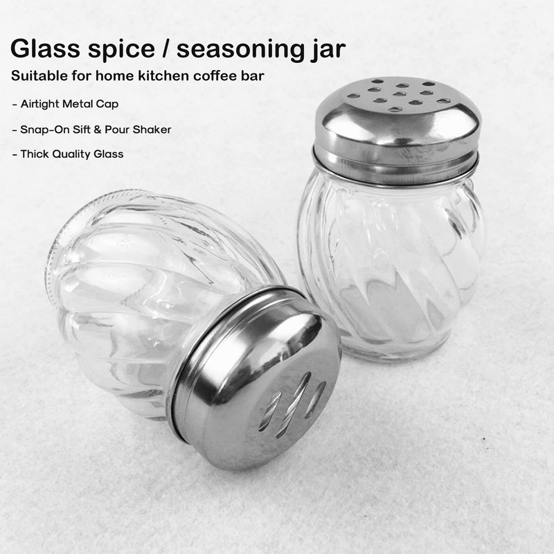 1st Choice Salt and Pepper Shakers with Stainless Tops Set