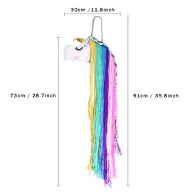 Rainbow Unicorn Hair Clip Holder, Hair Bow Organizer Headband Storage Organizer Home Wall Hanging Decor for Girls Children Women Party (rainbow color)