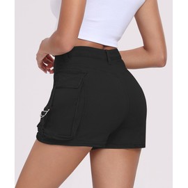 Aotasely Women's Cargo Skort High Waisted Cargo Shorts Button Bodycon Mini Y2K Denim Cargo Skirt Shorts with Pocket