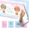 HAKOTI Gender Reveal Decoration-3PCS Bear Gender Reveal Tablecloths,Pink and Blue
