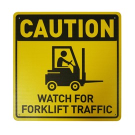 BTHUKO "Caution - Watch For Forklift Traffic" Sign | Safety Signs For Workplace | 12" x 12" Aluminum