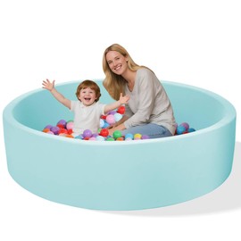 Memory Foam Ball Pit for Kids, Soft Ball Pool Round Ball Pit for Toddlers Play(Balls are NOT Included) (Light Blue, 130CM/51.2IN)
