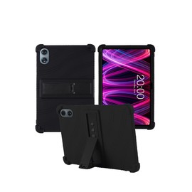 for Teclast T60 Plus Tablet 12 inch Android 14 Tablet Case,BOVUGAC Soft Silicone Adjustable Stand Shockproof Kids Friendly for Teclast T60 Plus 12"(Black)