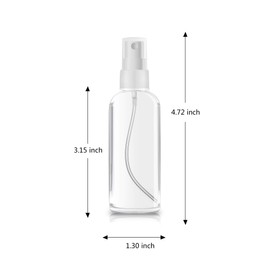 Botellas de pulverización finas (2 paquetes o 4 unidades, 1 oz y 2 oz de plástico transparente, vacío, rellenable para viajes, limpieza, jardinería, atomizador para el cuidado de la piel 4 onzas.