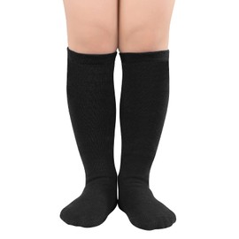 American Trends Calcetines de béisbol para niños pequeños, calcetines de tubo atlético, calcetines de softball para niñas y niños, 1 paquete negro puro., Medium