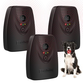 BarxBuddy [3-Pack] BarkShield Home Anti Barking Device, 66ft Long Range Ultrasonic, Waterproof Dog Bark Deterrent Box for Indoor/Outdoor Use, Safe Bark Collar Alternative Dog Training & Behavior Aid