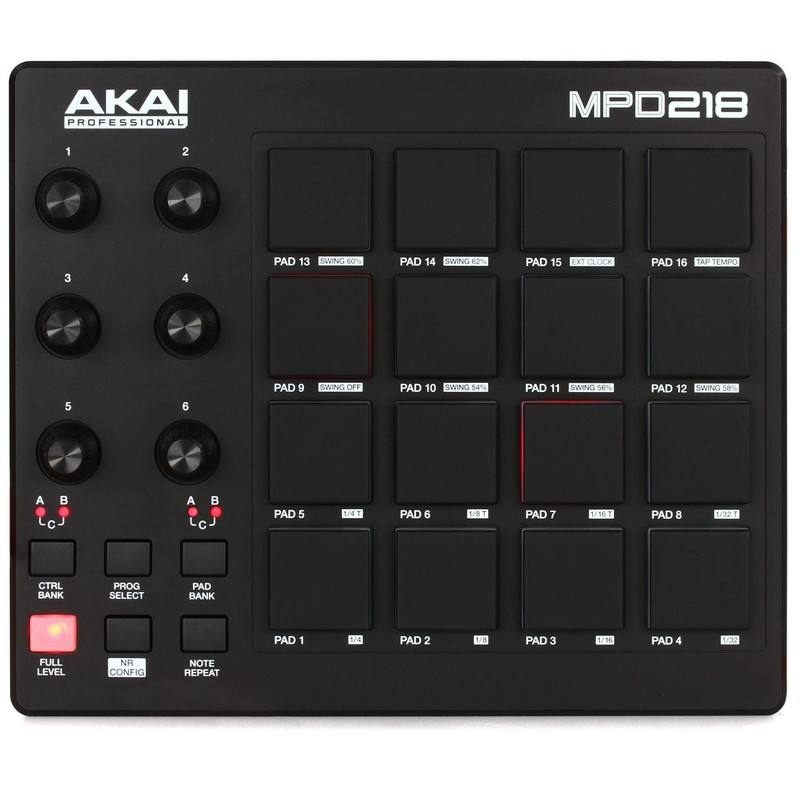 Akai Professional MPD218 16-Pad MIDI Pad Controller and Tripod Laptop