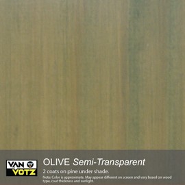 VAN VOTZ Waterproofing Stain & Sealer [1-Quart, Olive] - Premium Water-Based Varnish Stain for Exterior Wood. Semi-Transparent Semi-Gloss Protective Finish for All Outdoor Climates.