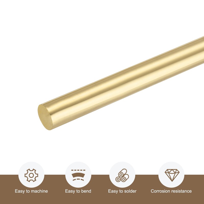 QUARKZMAN Brass Rods 1/4 Inch x 14 Inch Brass Solid