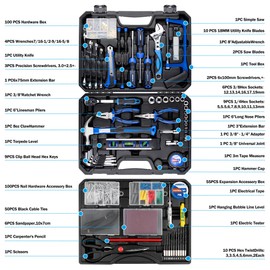 URASISTO 366 Piece Home Repair Tool Kit, Auto Repair Tool Set, General Home Toolbox Storage Case with Drawer, General Household Tool Kit
