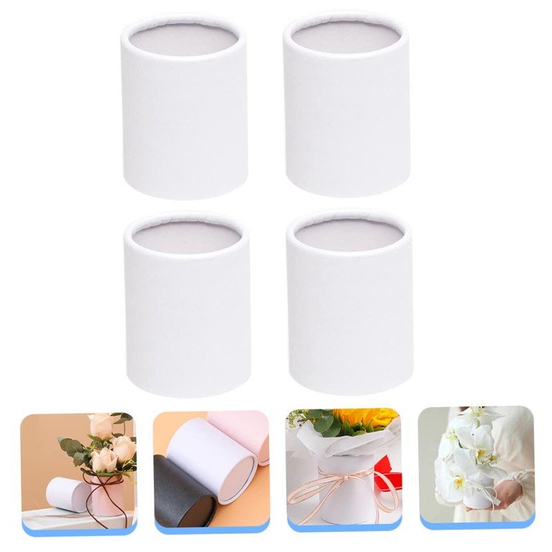 VILLFUL 4pcs Boxes Hug Bucket Floral Wrapping Paper Present Cardboard