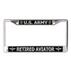 U.S. Army Retired Aviator Chrome License Plate Frame