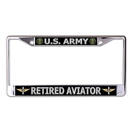 U.S. Army Retired Aviator Chrome License Plate Frame