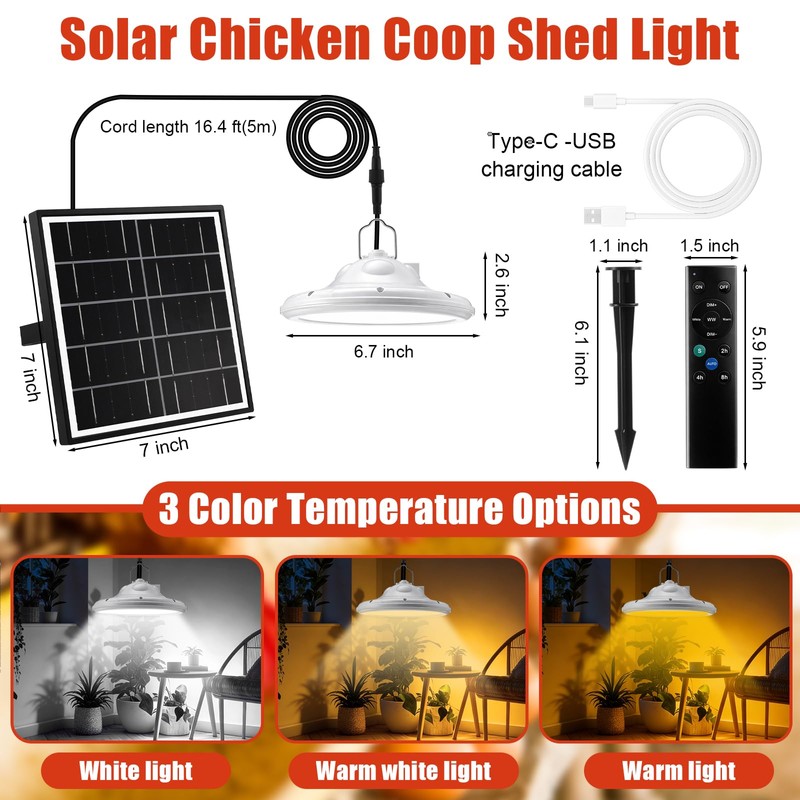 Grinsvalley 4 Set Solar Fan for Chicken Coop with Shed