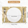 comfoyar Gold Rectangular Metallic Flower Placemats Set of 6, 12x18