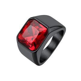 Finger Ring Size 13 Black Ring Signet Ring for Men Black Stainless Steel Rings