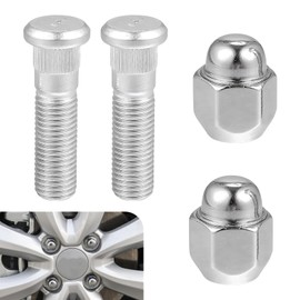 SLIMI 2 PCS Wheel Lug Stud Nut Set, Wheel Stud Bolts and Lug Nuts, M12x1.5 Chrome Hub Bolt Stud Nut Replaces 52950-14140/52950-M1000, Compatible with Hyundai, Kia (Silver)