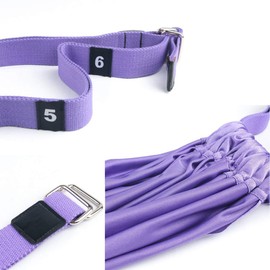 Yoga Strap Leg Stretcher Stretching Band Stretch Band – Yoga Straps Made of Polyester Cotton, Inversion Stretch, Exercise Band for Yoga, Ballet, Pilates, Gymnastics, Flexibility Training, Purple, 1