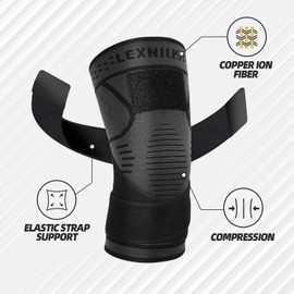 Lexniush Knee Support for Men/Women, Adjustable Knee Brace with Straps, Knee Compression Sleeve for Running, Sports