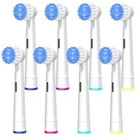 Pro Sensitive - Cabezales de repuesto para el cuidado de las encías compatibles con cepillos de dientes eléctricos Oral-B, paquete de 8 cabezales de c