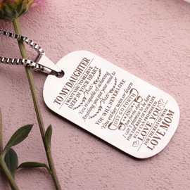 Jstud To My Daughter Necklace Gifts Inspirational Christmas Birthday Gift Jewelry Necklace for Daughter Gift from Mom