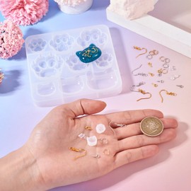 Magibeads 11 Styles Paw Print Cat Head Silicone Molds Cute Animal Dog Cabochons Resin Mold Pet Kitten Resin Casting Molds for Crafts DIY UV Epoxy Resin Earring Keychain Dog Collar Making Supplies