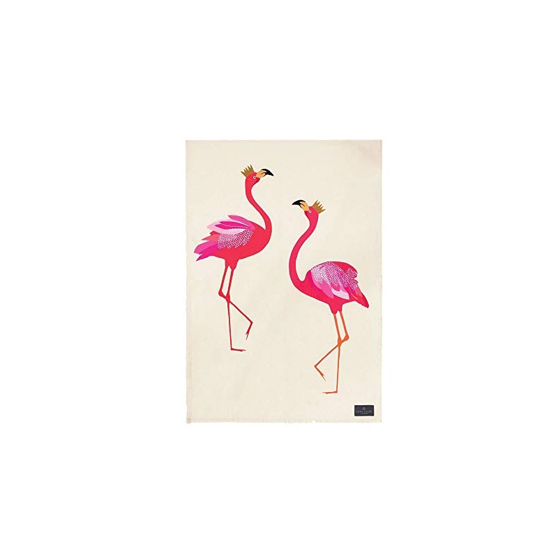 Sara Miller tea towel flamingo placement