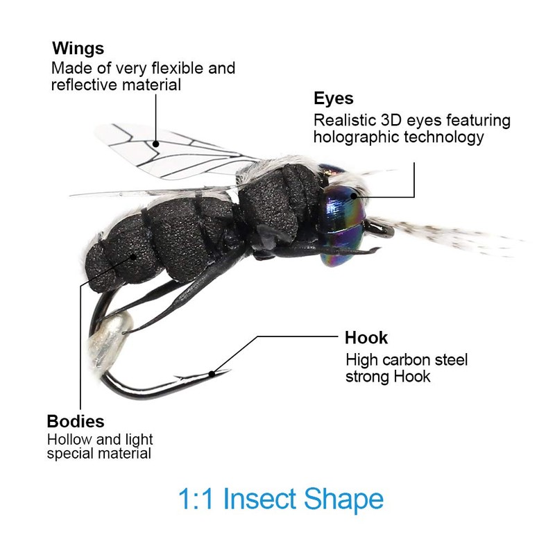 YZD Realistic Trout Hand Tie Fly Fishing Flies Collection Dry