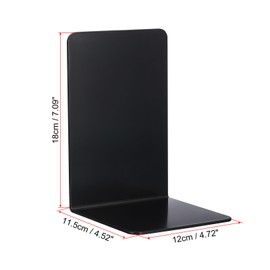PATIKIL Acrylic Bookends, 2 Pack Plastic L-shaped Book Ends for Shelves Desktop Bookshelf Magazine Organizer Stand Holder for Office Home Study Room, Black