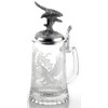 M. CORNELL IMPORTERS German Stein Eagle Wildlife Beer Glass w/Pewter