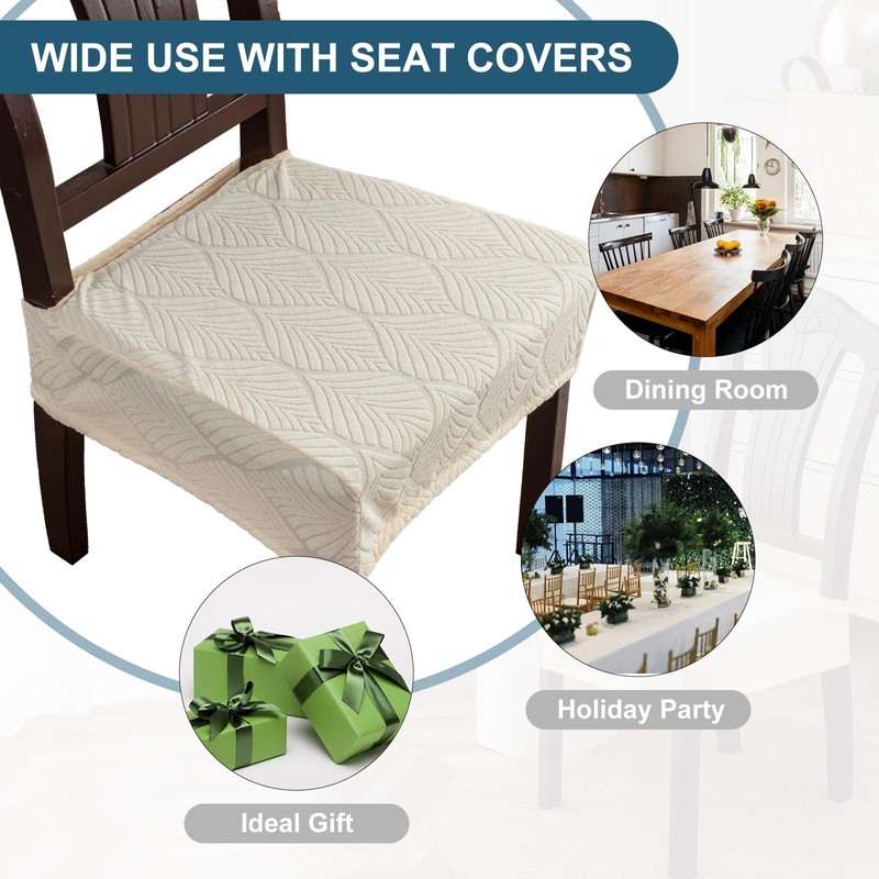 YUEANG Removable Washable Dining Chair Seat Covers Set of 2,Stretch