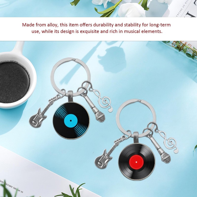3 Pieces Vinyl Record Keychains, Music Element Keychains, Gift Keychains,