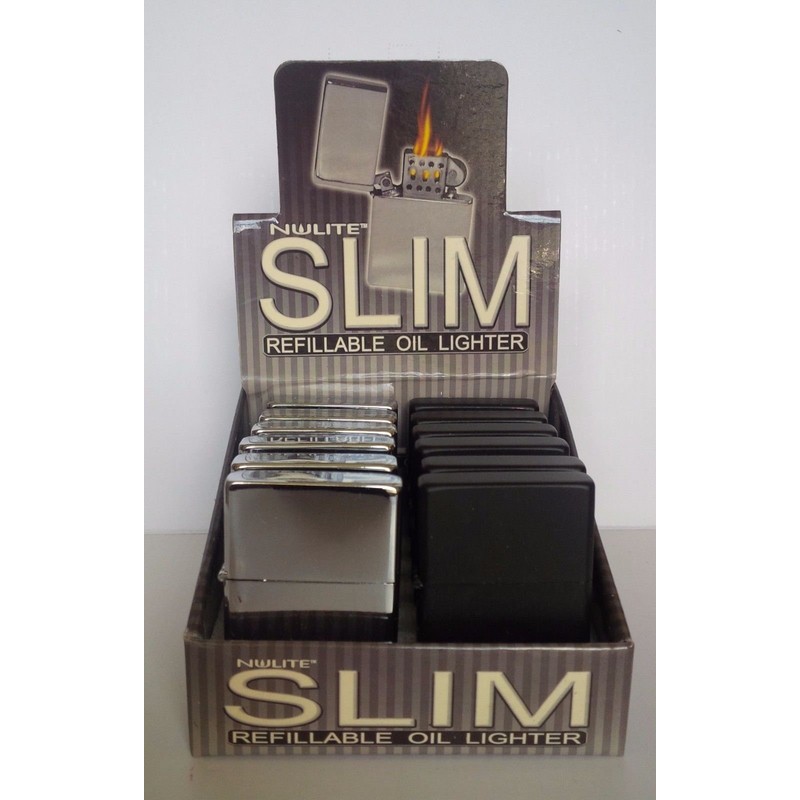 one Nulite Slim Refillable Oil Lighter - (Black )