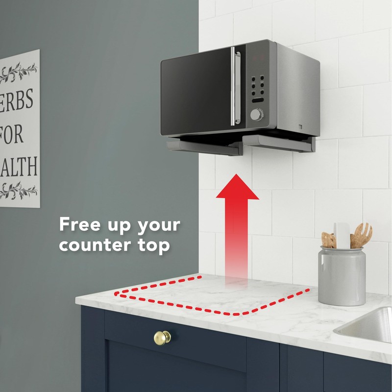 AVF Steel Universal Wall-Mounted Microwave Brackets in Silver (Set of