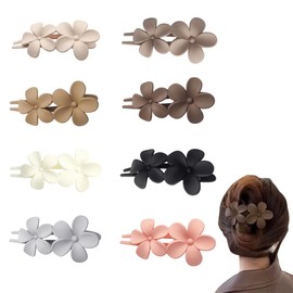 FFWTPY Pack of 8 Flower Hair Clips for Women Cute Hair Clips Matt Duck Beak Hair Clip Colourful Flowers Hair Clips Hair Clips Set Women Girls Hair Accessories