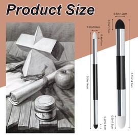 8 PCS Blending Sponge Pen, KUAOOAUK Double Headed Washable Blending Stumps for Drawing, 2 Sizes Sketch Reusable Art Tools for School Students Beginners Professional Lightening Highlight
